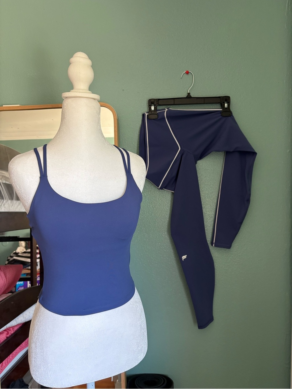 Fabletics Deep Blue Double-Strap Tank and Leggings Set